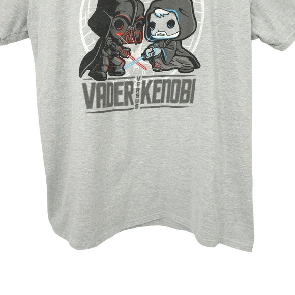 Pop Battle On The Death Star Vader Vs Kenobi Tee T Shirt XL  Star Wars Gray Crew - Picture 9 of 15